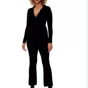 Bar III Sofia Richie Ribbed Sweater Jumpsuit xs black